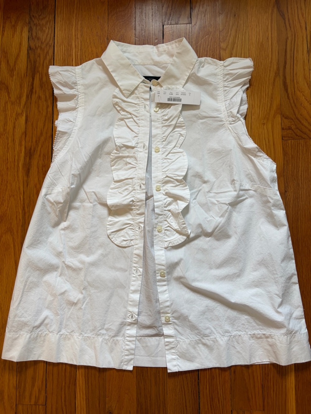 NWT J.Crew Ruffled Cotton Poplin Sleeveless Top Size S